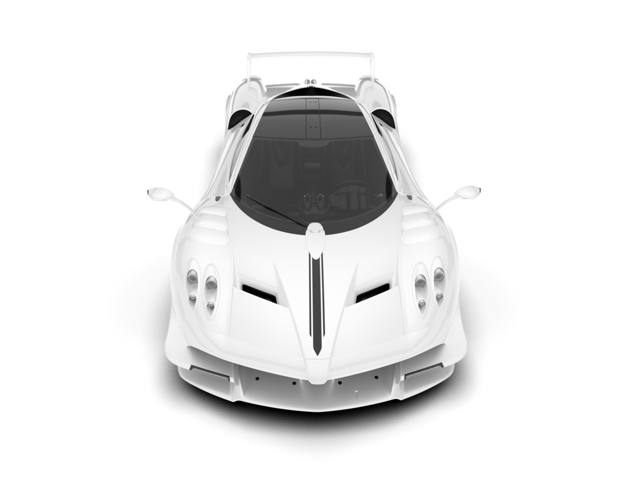 White sport car on transparent background. 3d rendering - illustration png