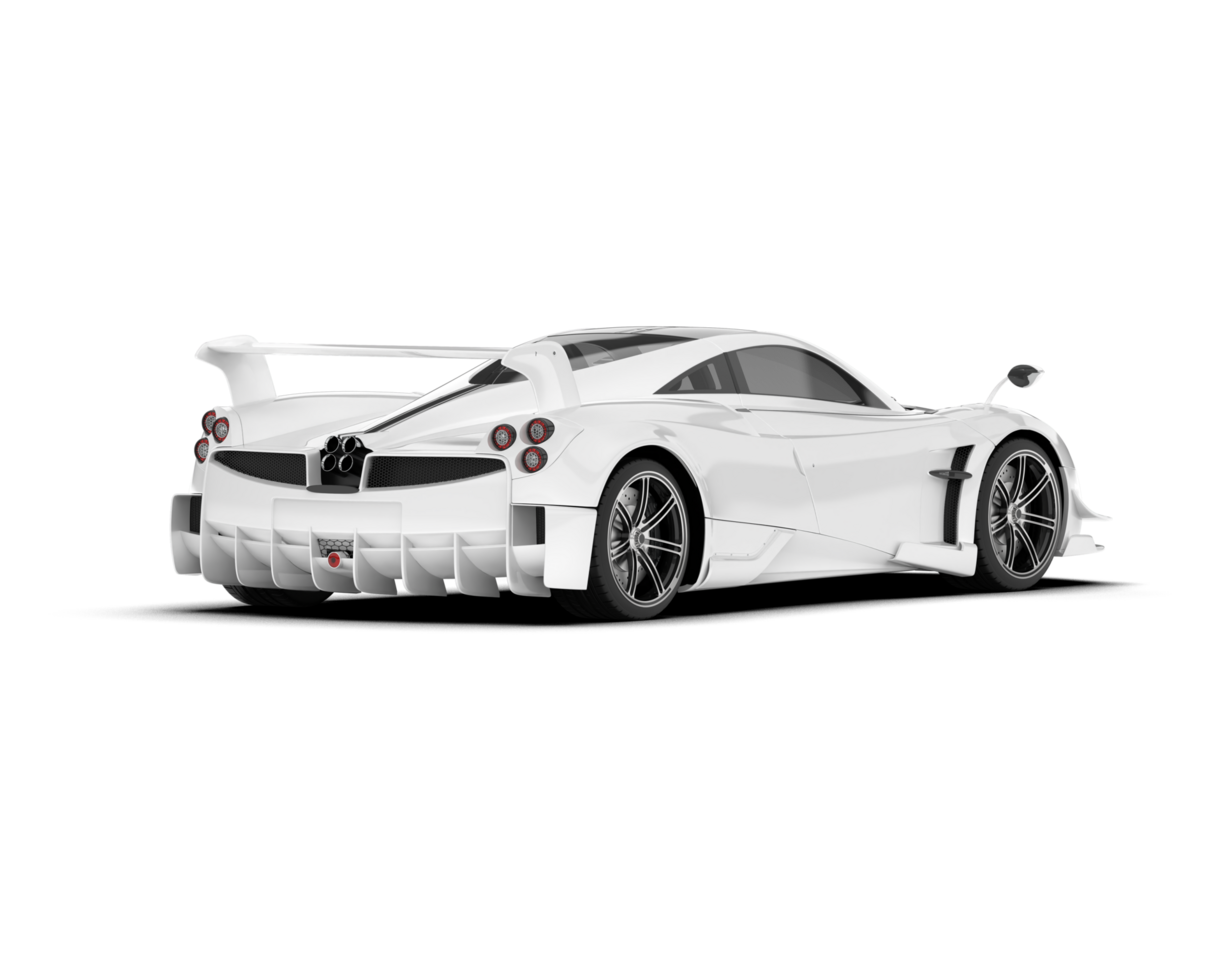 White sport car on transparent background. 3d rendering - illustration png