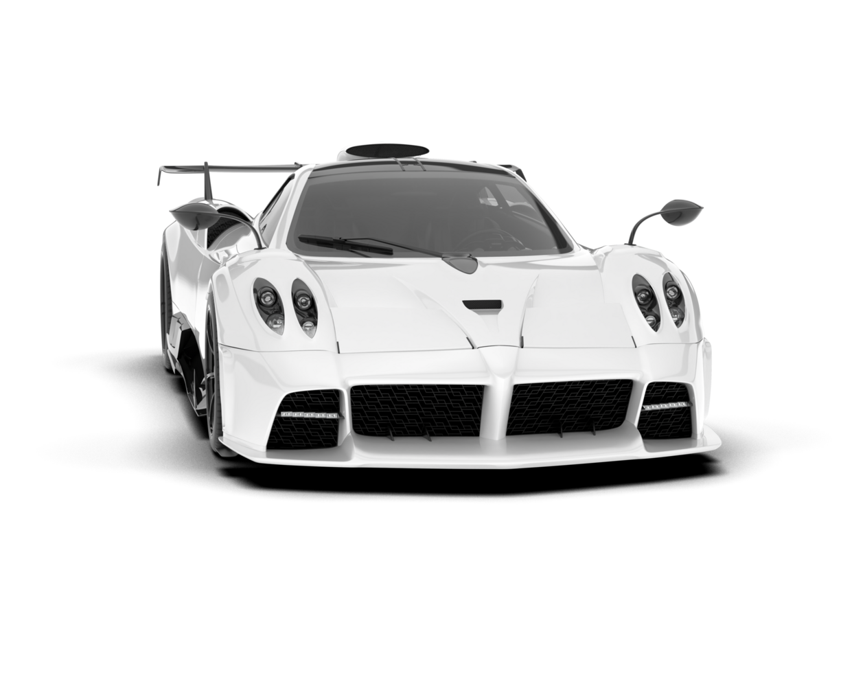 White sport car on transparent background. 3d rendering - illustration png