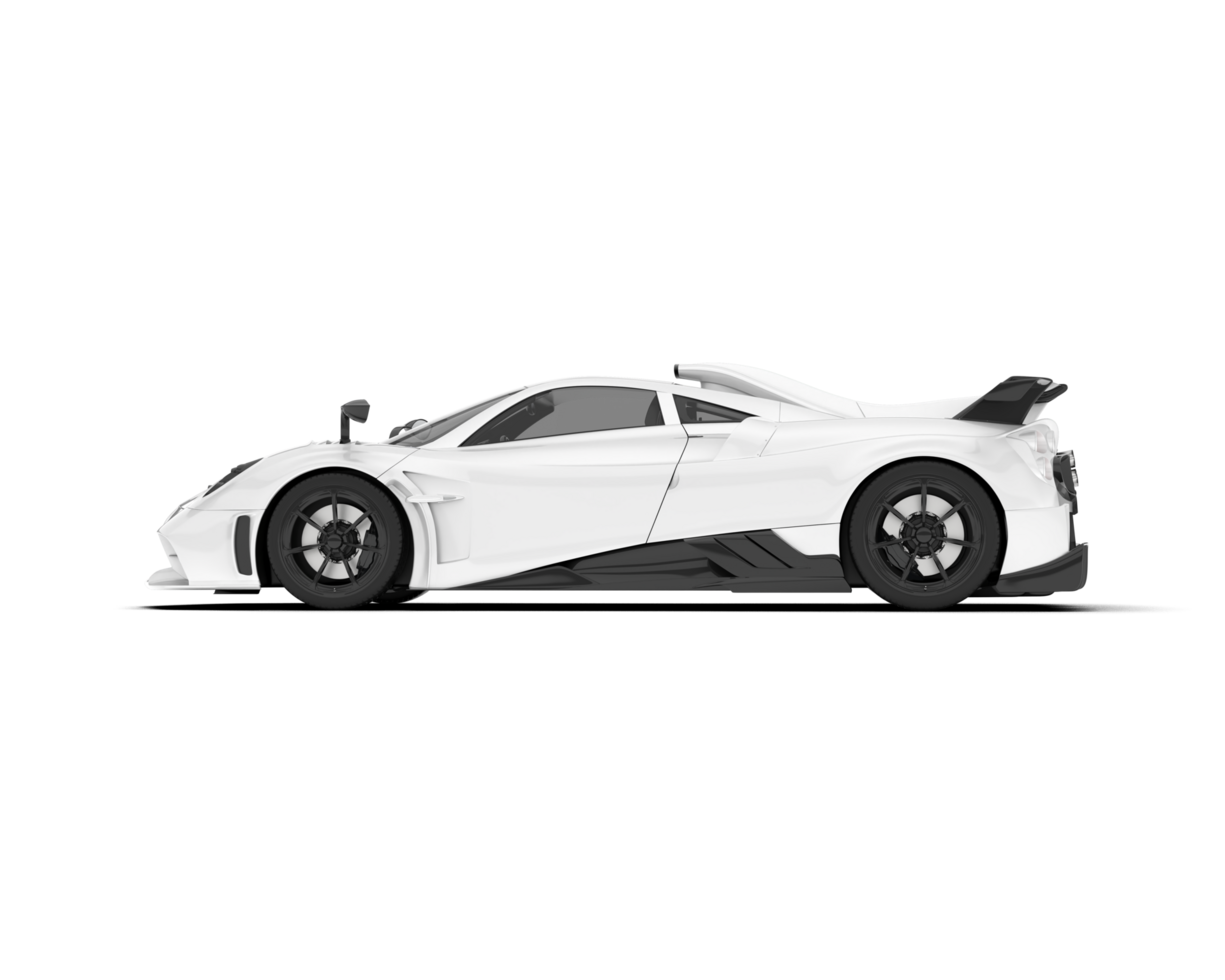 White sport car on transparent background. 3d rendering - illustration png