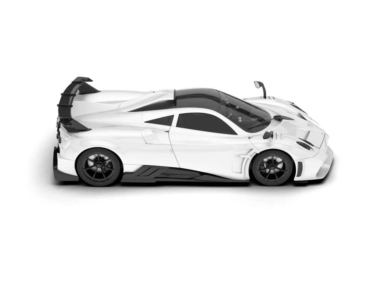 White sport car on transparent background. 3d rendering - illustration png