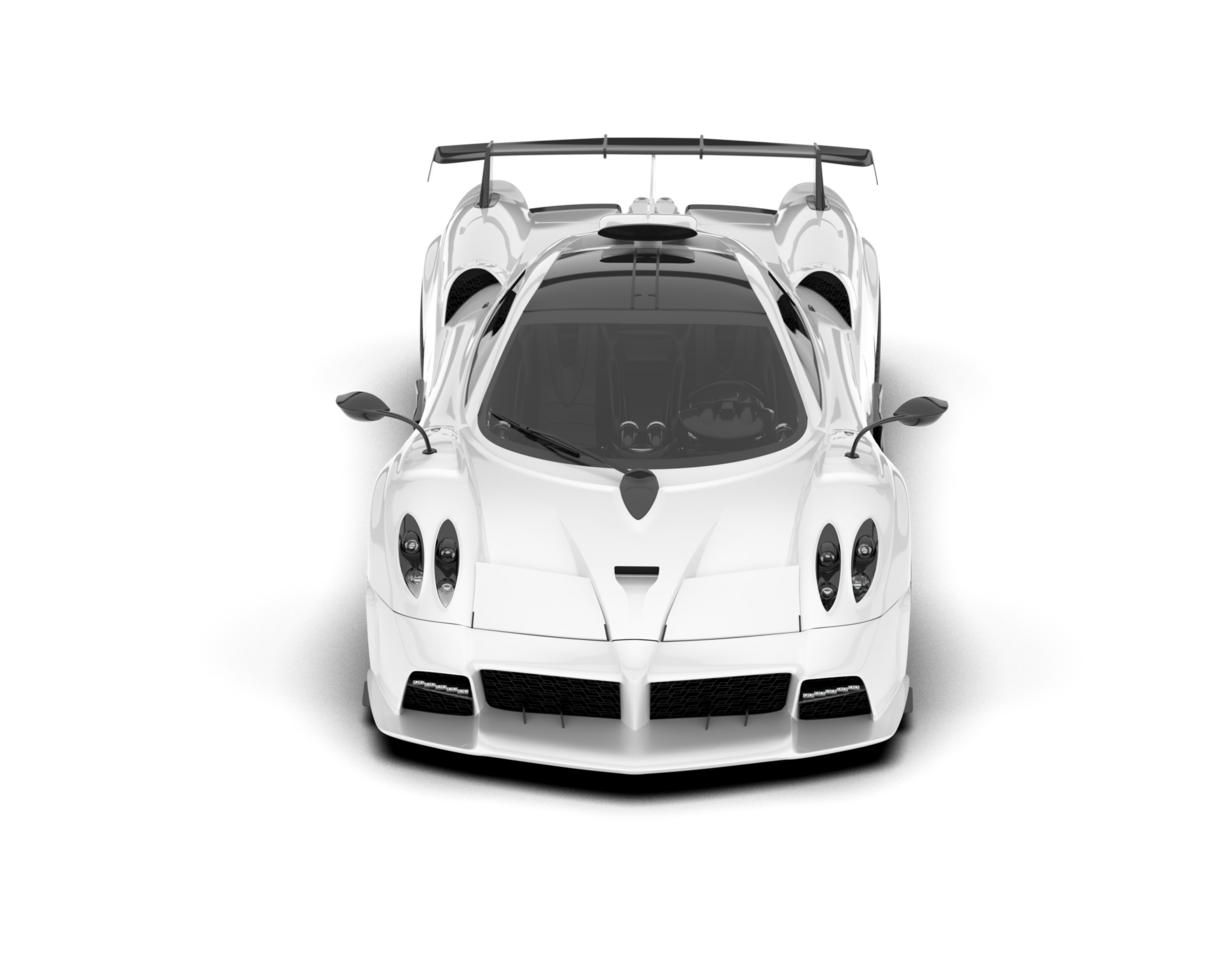 White sport car on transparent background. 3d rendering - illustration png