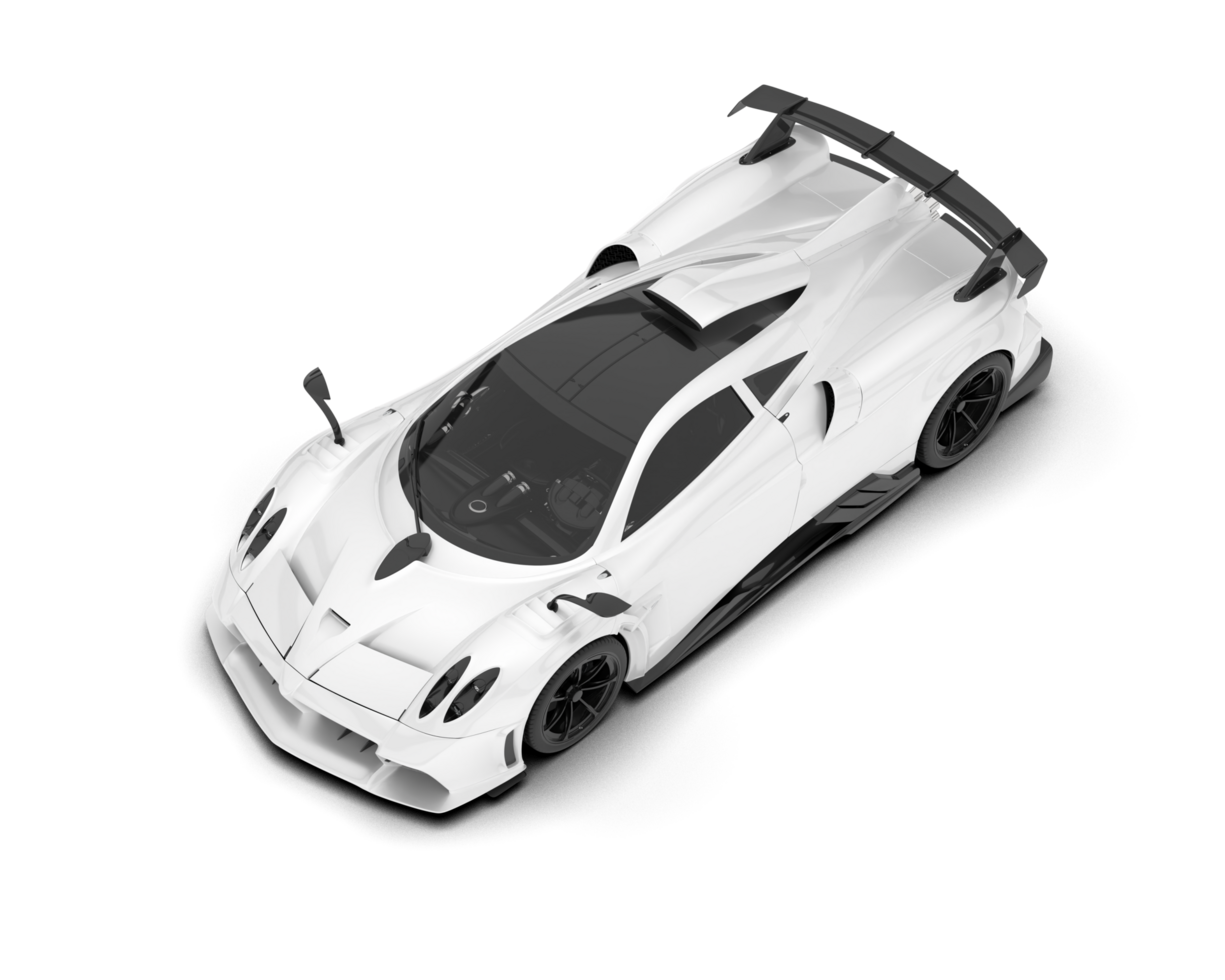 White sport car on transparent background. 3d rendering - illustration png