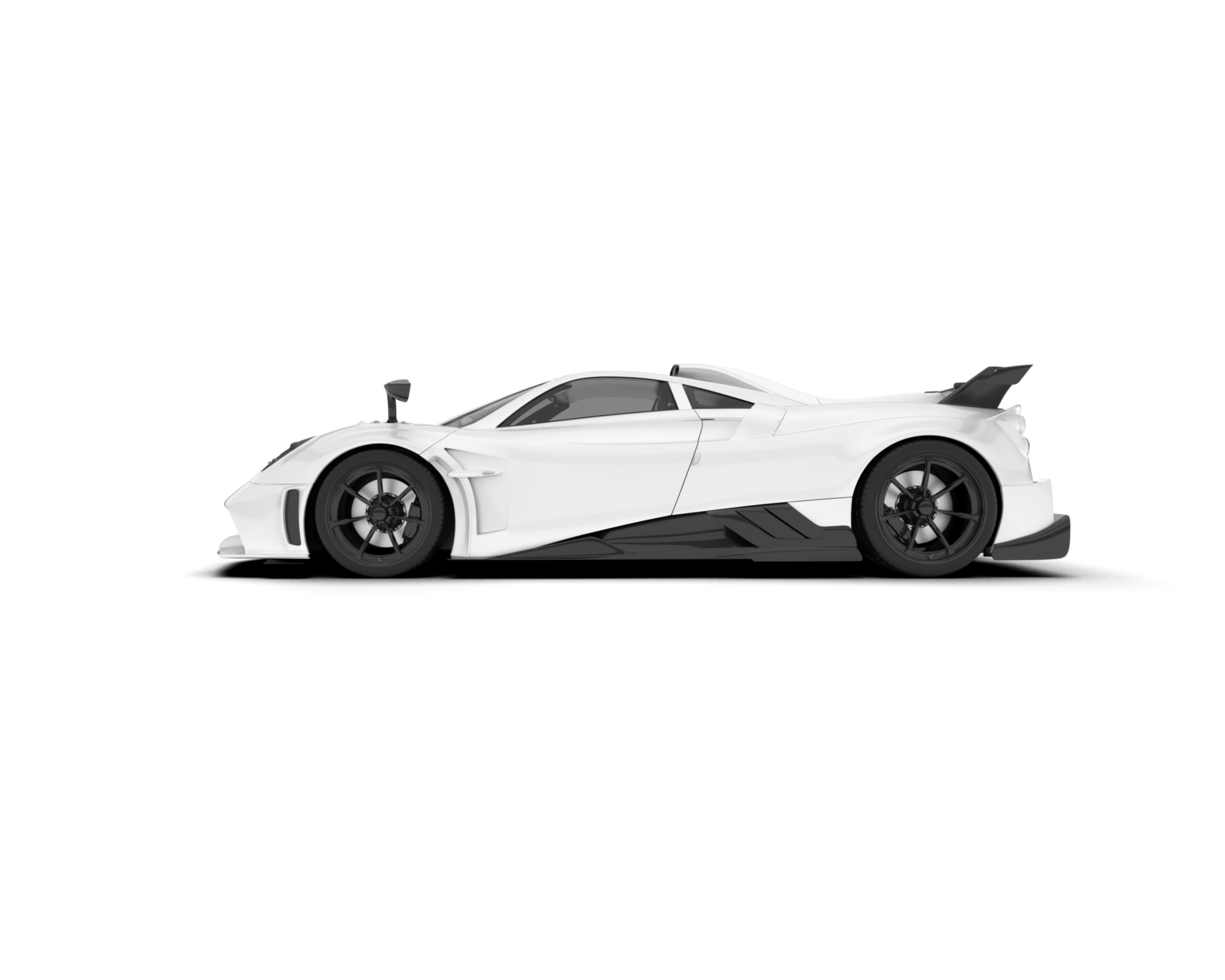 White sport car on transparent background. 3d rendering - illustration png