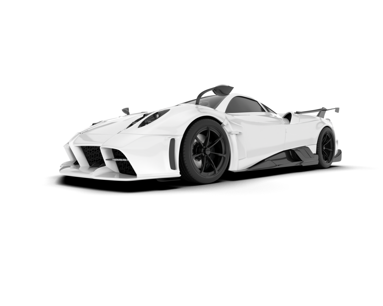 White sport car on transparent background. 3d rendering - illustration png