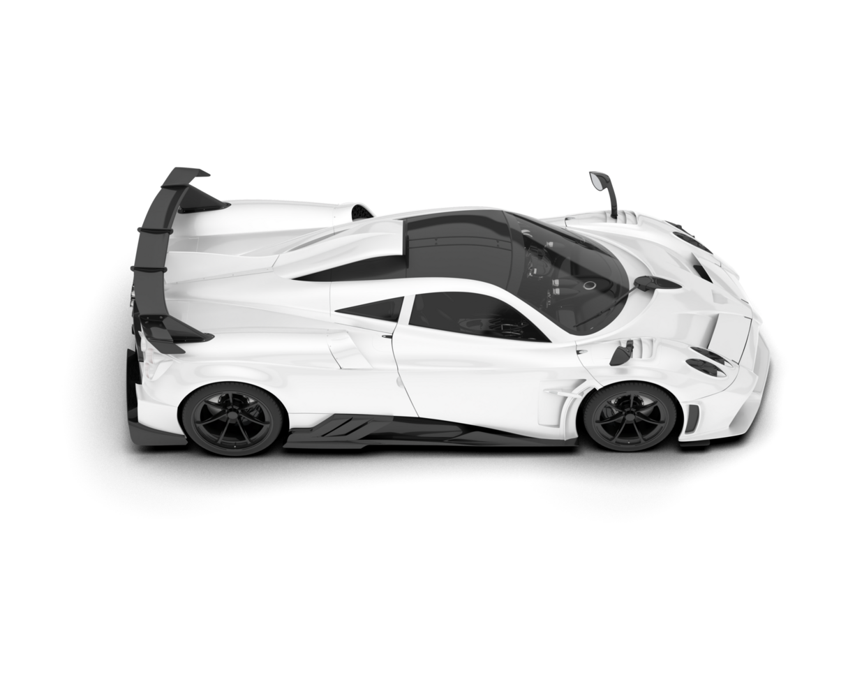 White sport car on transparent background. 3d rendering - illustration png