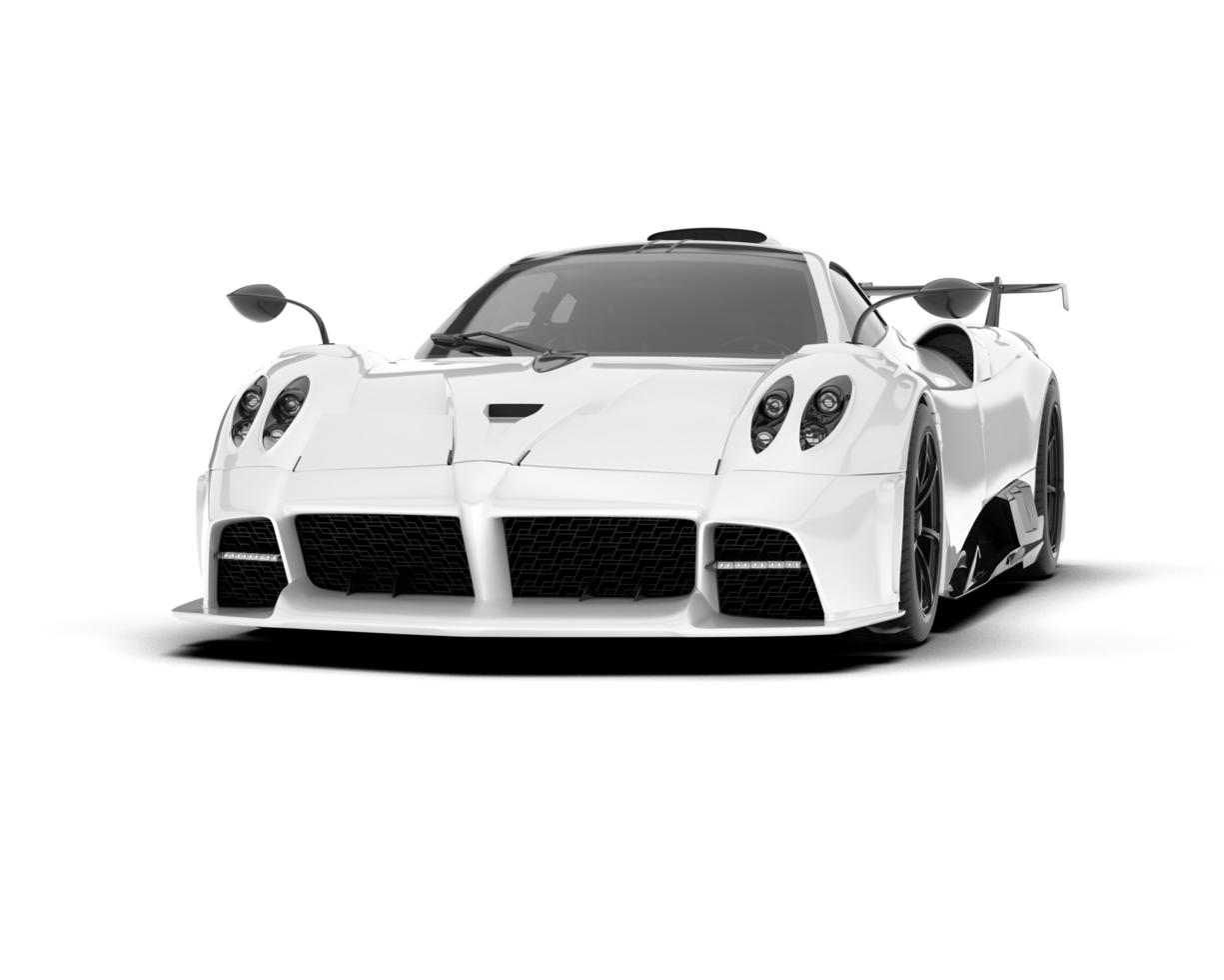 White sport car on transparent background. 3d rendering - illustration png