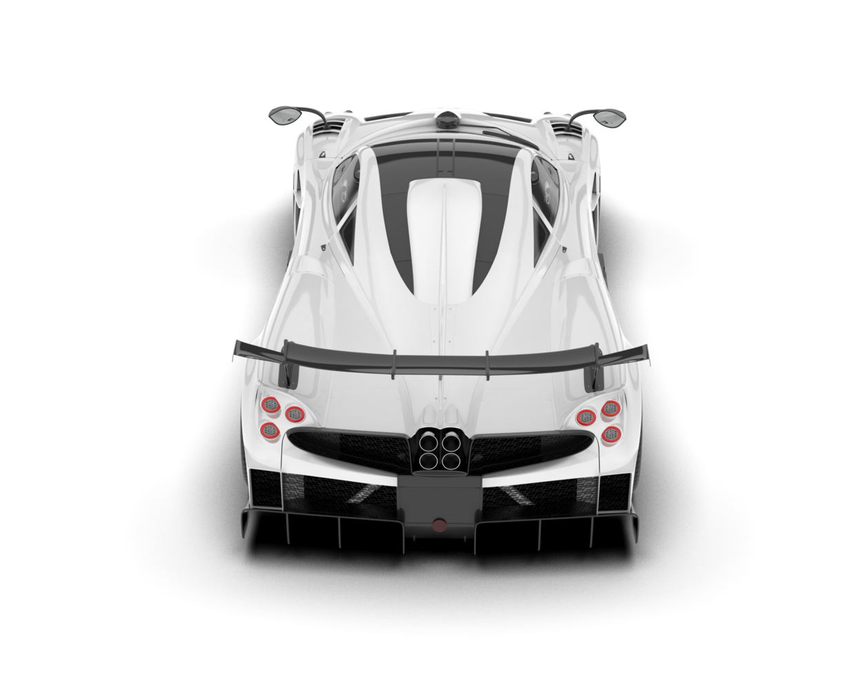 White sport car on transparent background. 3d rendering - illustration png