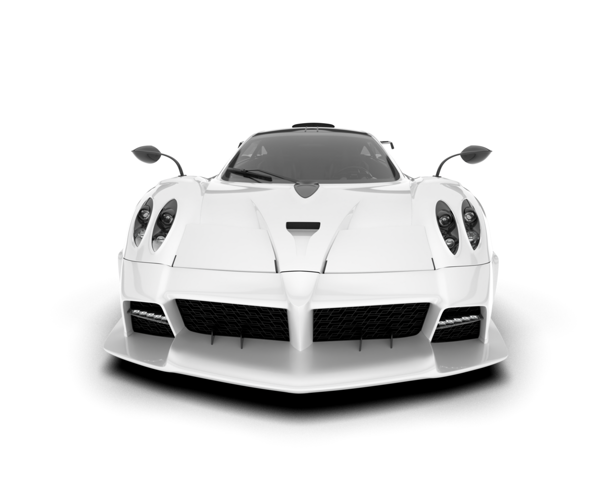 White sport car on transparent background. 3d rendering - illustration png