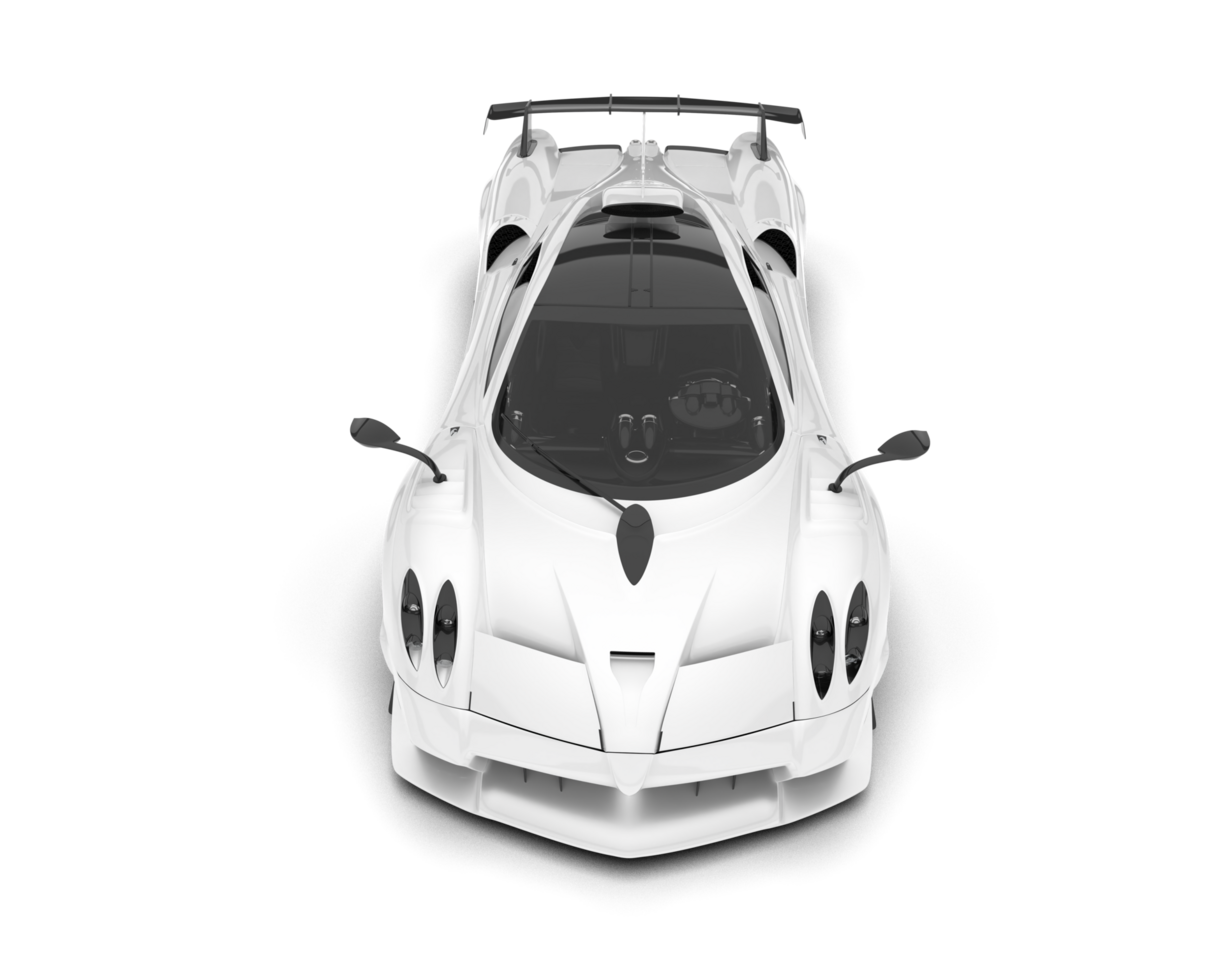 White sport car on transparent background. 3d rendering - illustration png