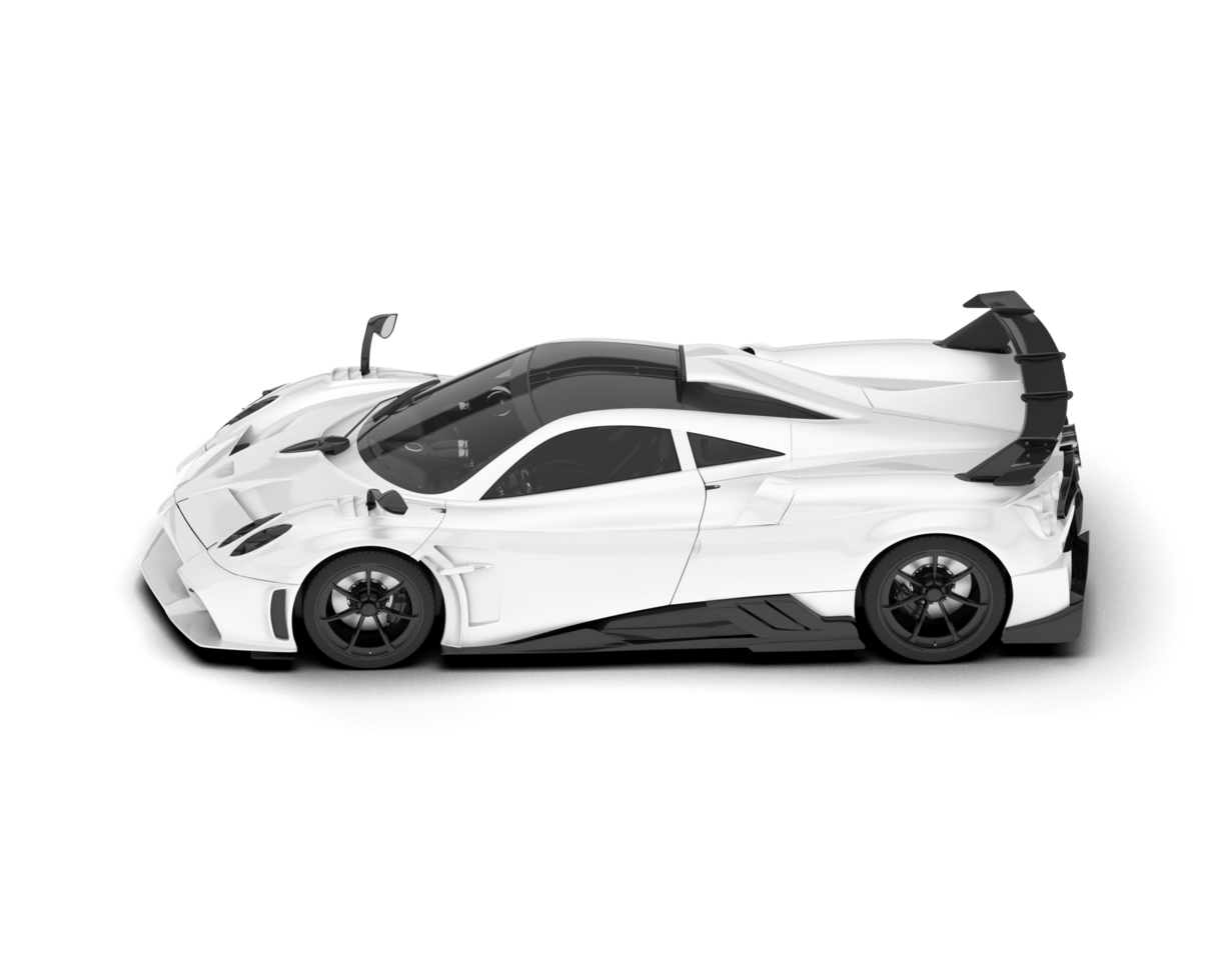 White sport car on transparent background. 3d rendering - illustration png