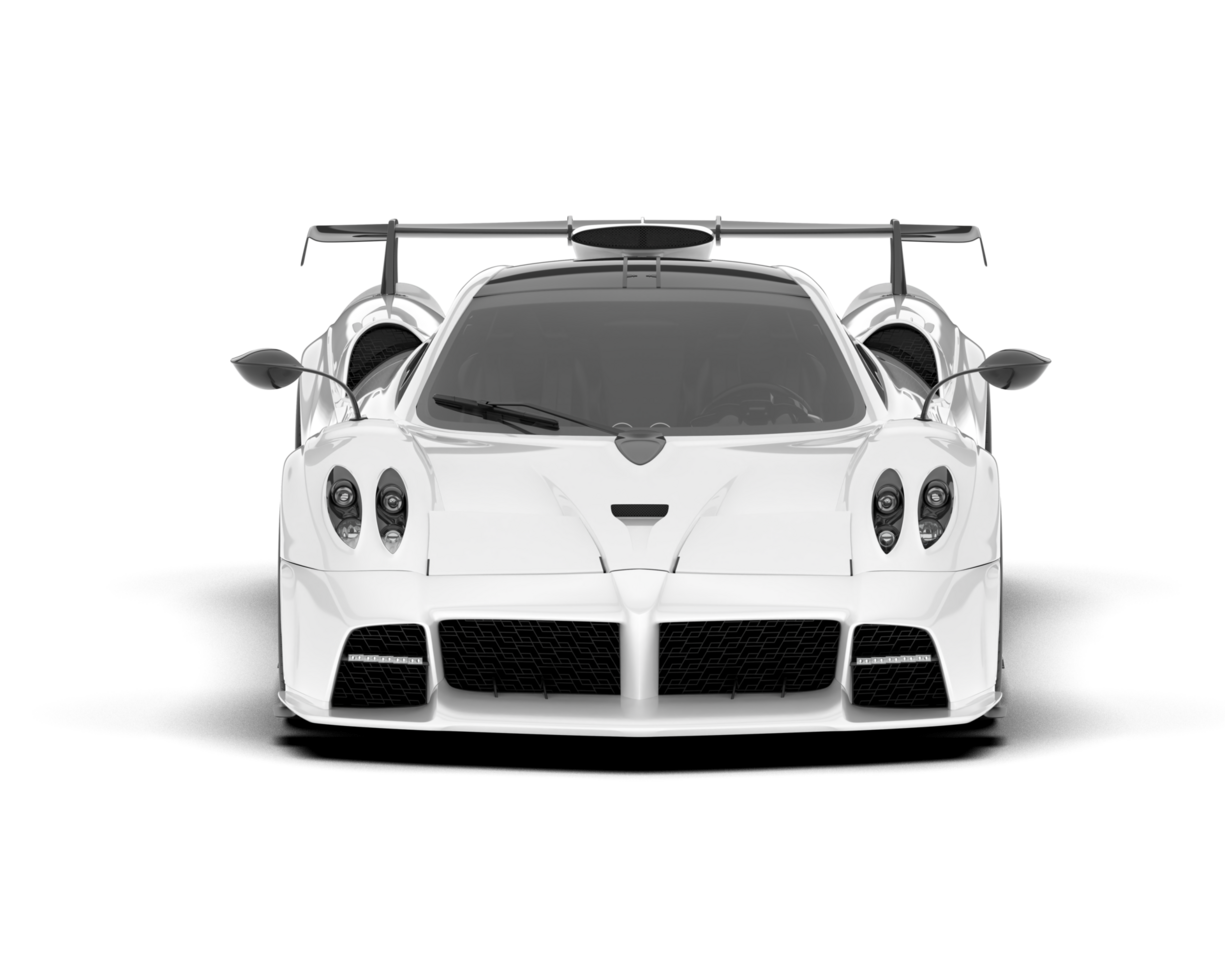 White sport car on transparent background. 3d rendering - illustration png