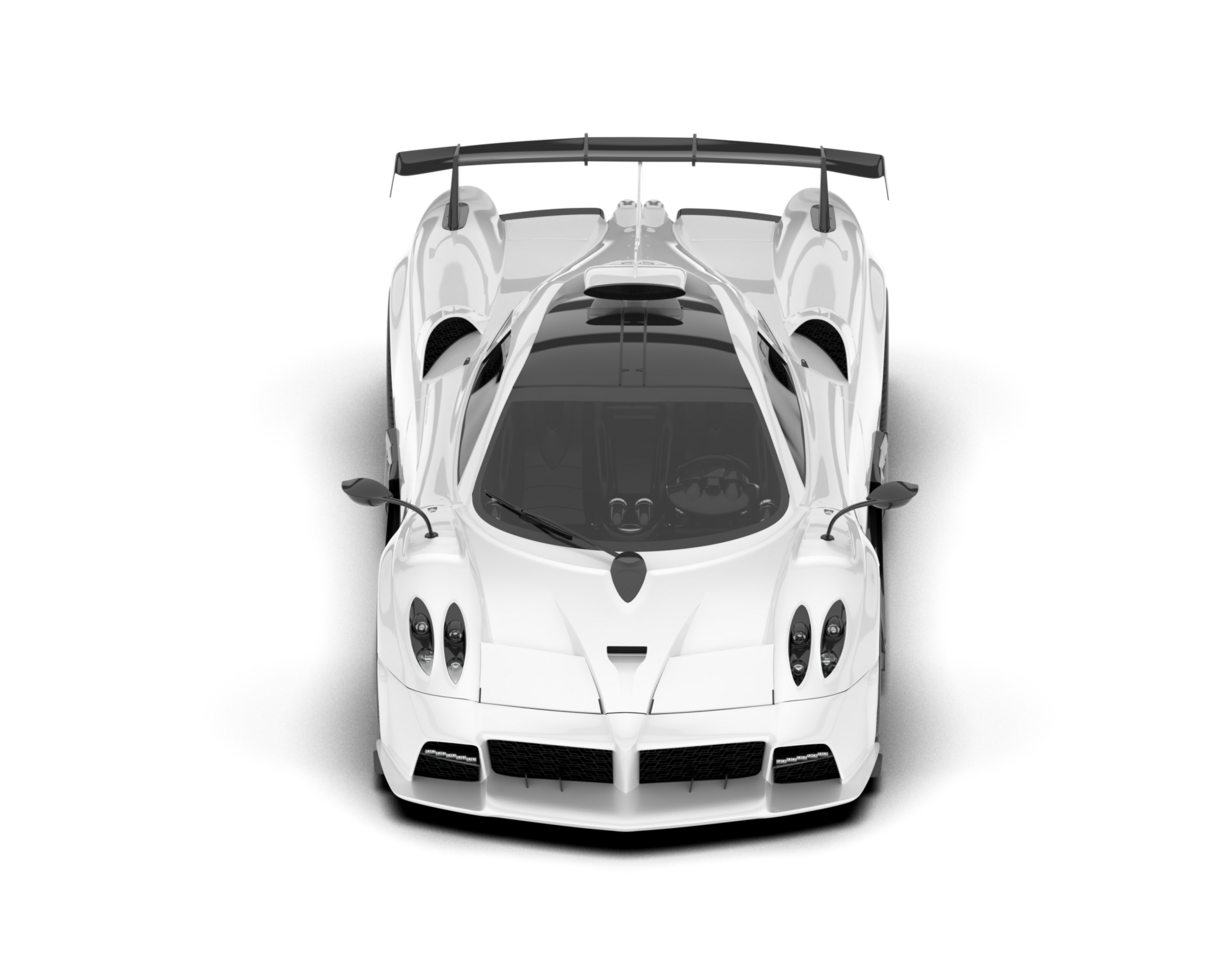 White sport car on transparent background. 3d rendering - illustration png