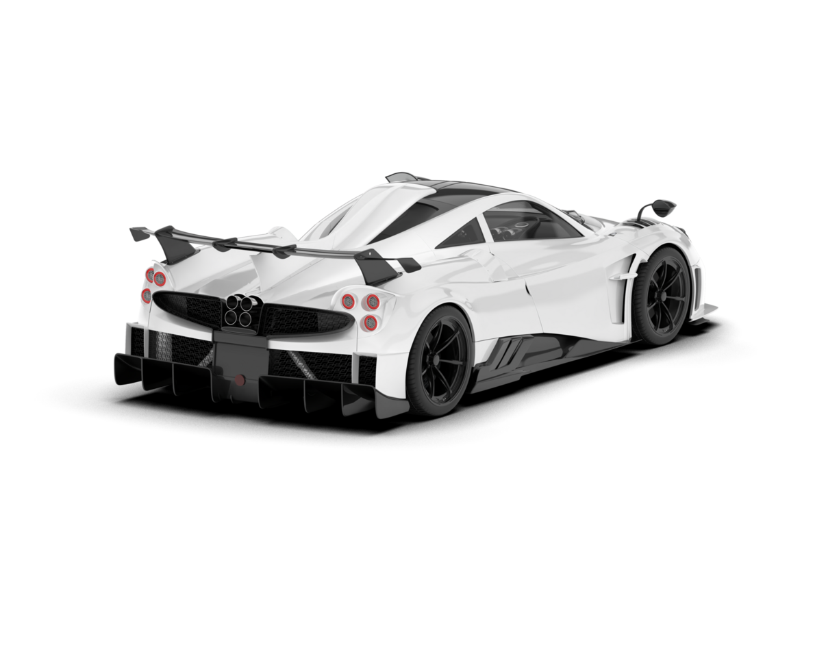 White sport car on transparent background. 3d rendering - illustration png