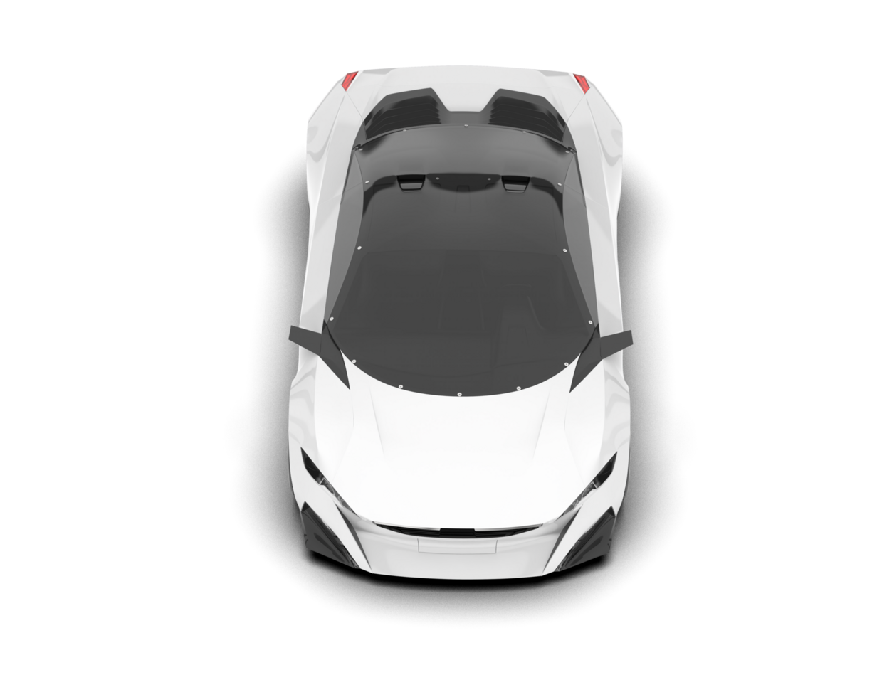 White sport car on transparent background. 3d rendering - illustration png