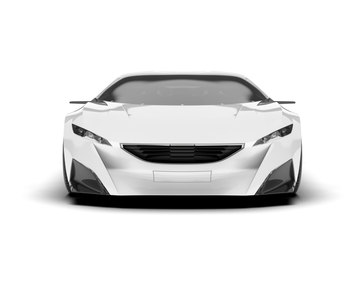 White sport car on transparent background. 3d rendering - illustration png