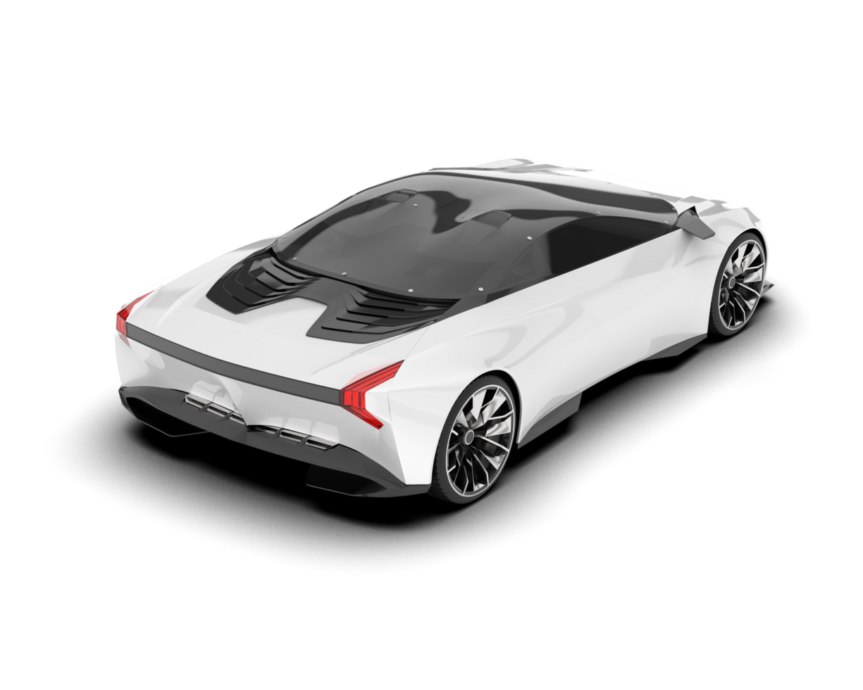White sport car on transparent background. 3d rendering - illustration png