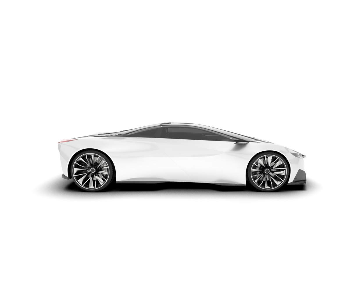 White sport car on transparent background. 3d rendering - illustration png