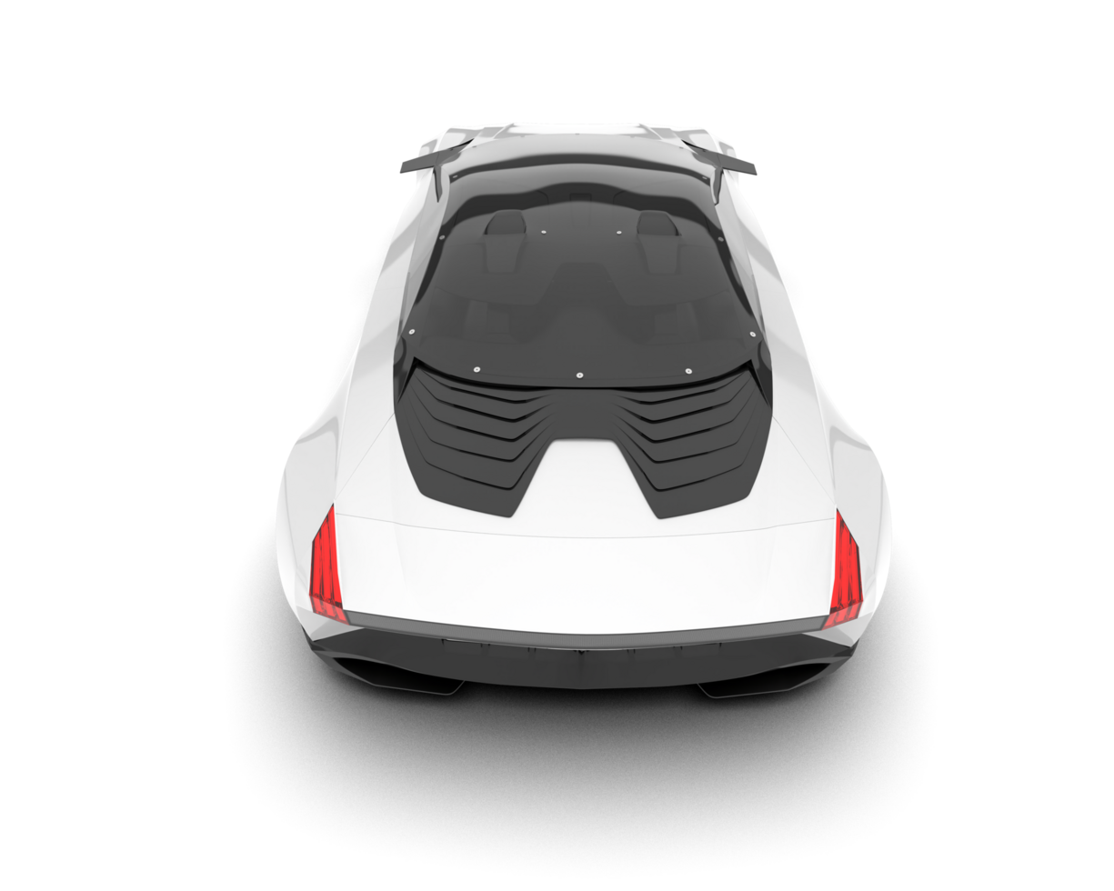 White sport car on transparent background. 3d rendering - illustration png