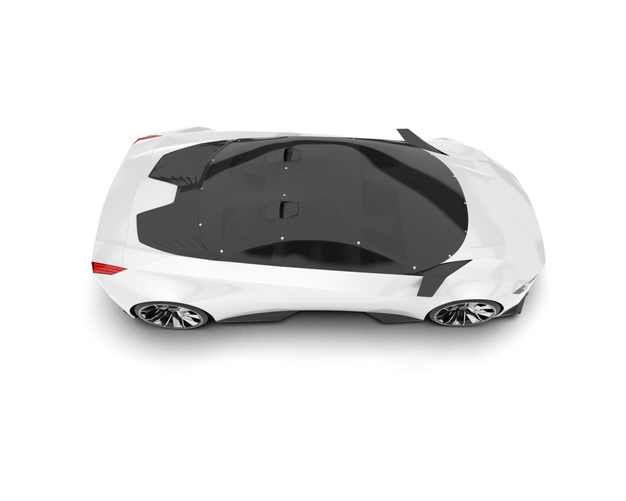White sport car on transparent background. 3d rendering - illustration png