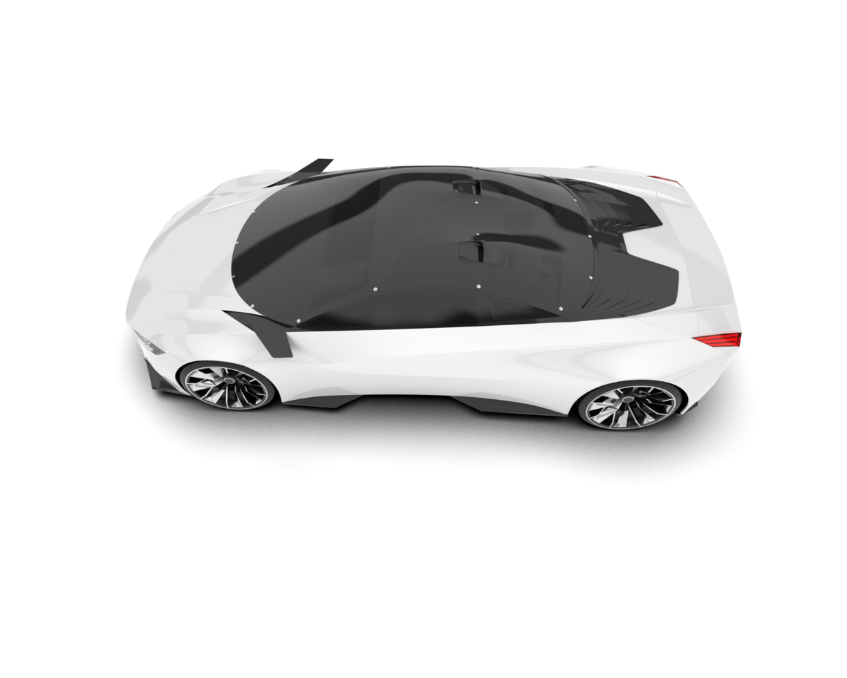 White sport car on transparent background. 3d rendering - illustration png
