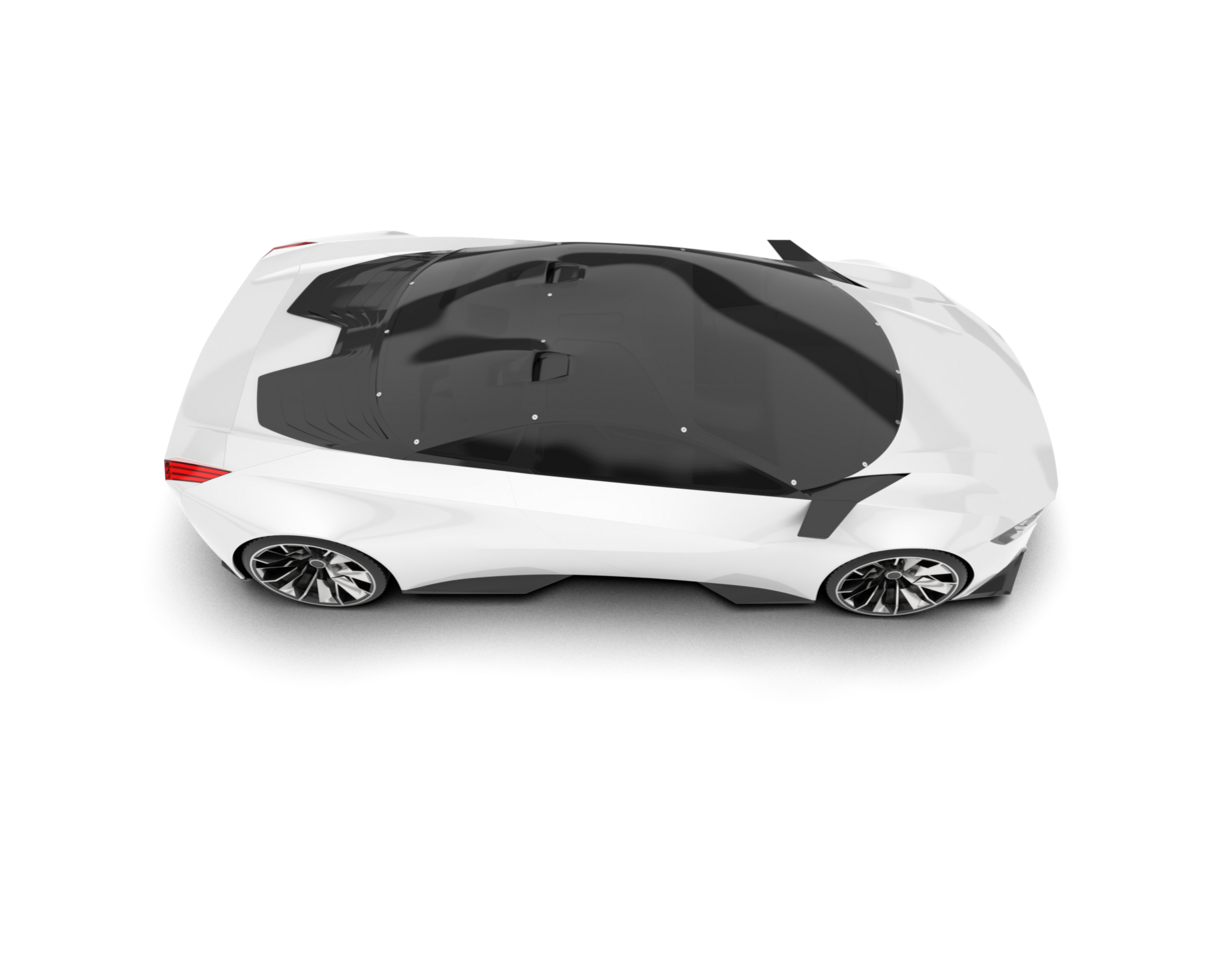 White sport car on transparent background. 3d rendering - illustration png
