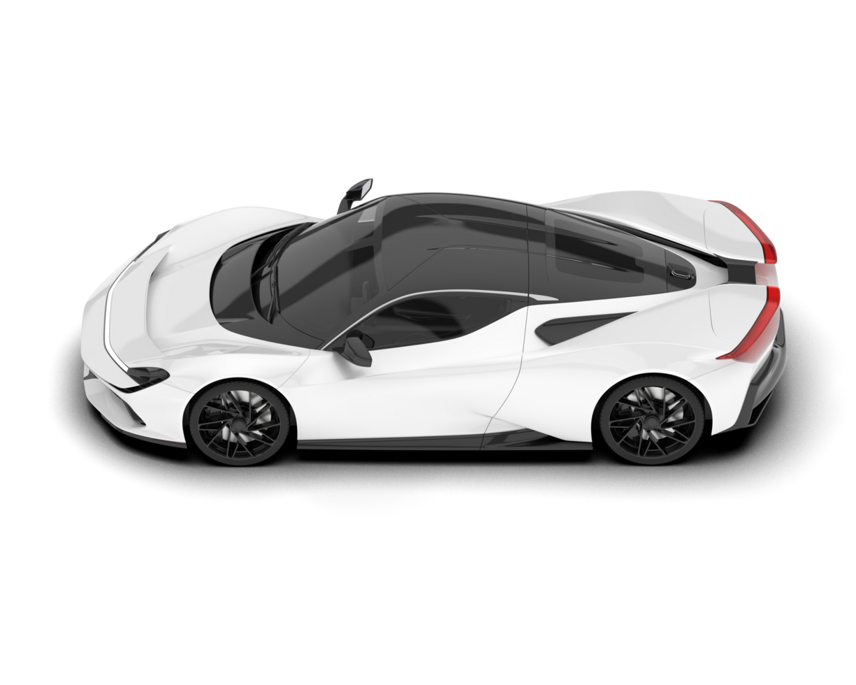 White sport car on transparent background. 3d rendering - illustration png