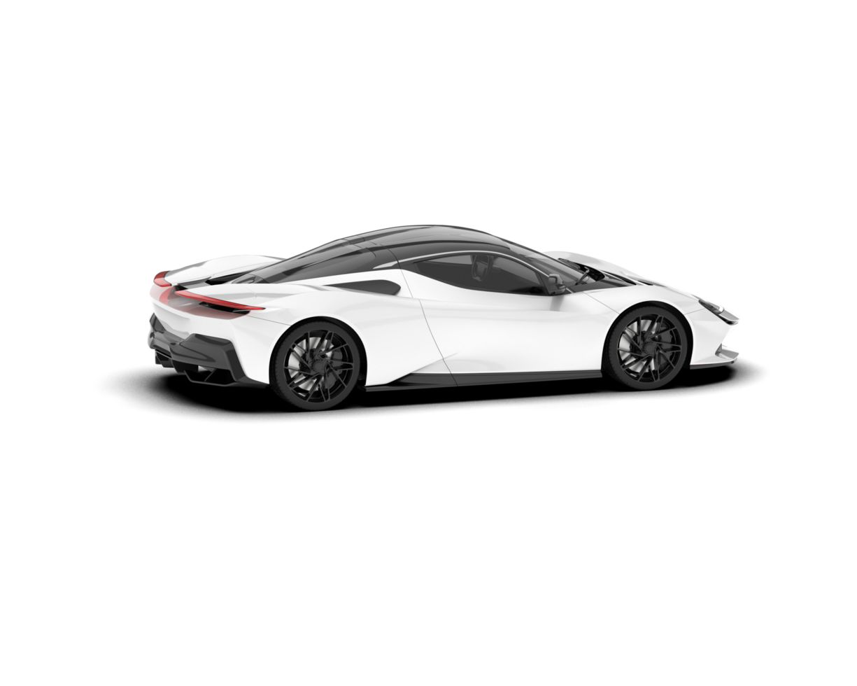 White sport car on transparent background. 3d rendering - illustration png