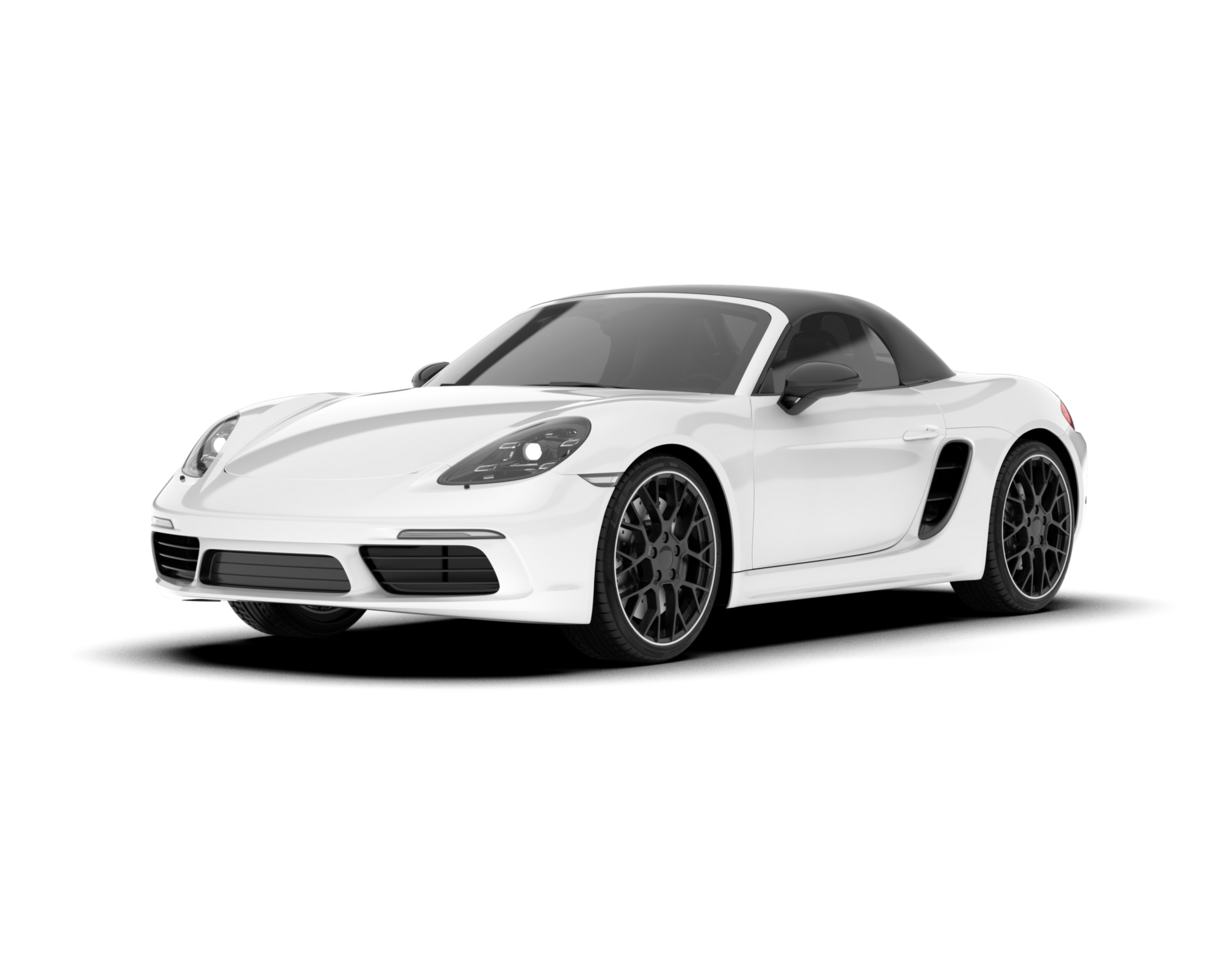 White sport car on transparent background. 3d rendering - illustration png
