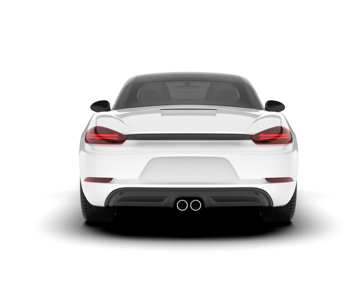 White sport car on transparent background. 3d rendering - illustration png