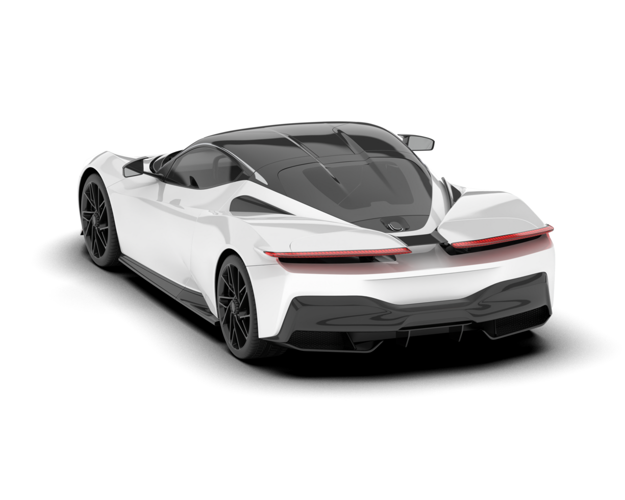 White sport car on transparent background. 3d rendering - illustration png