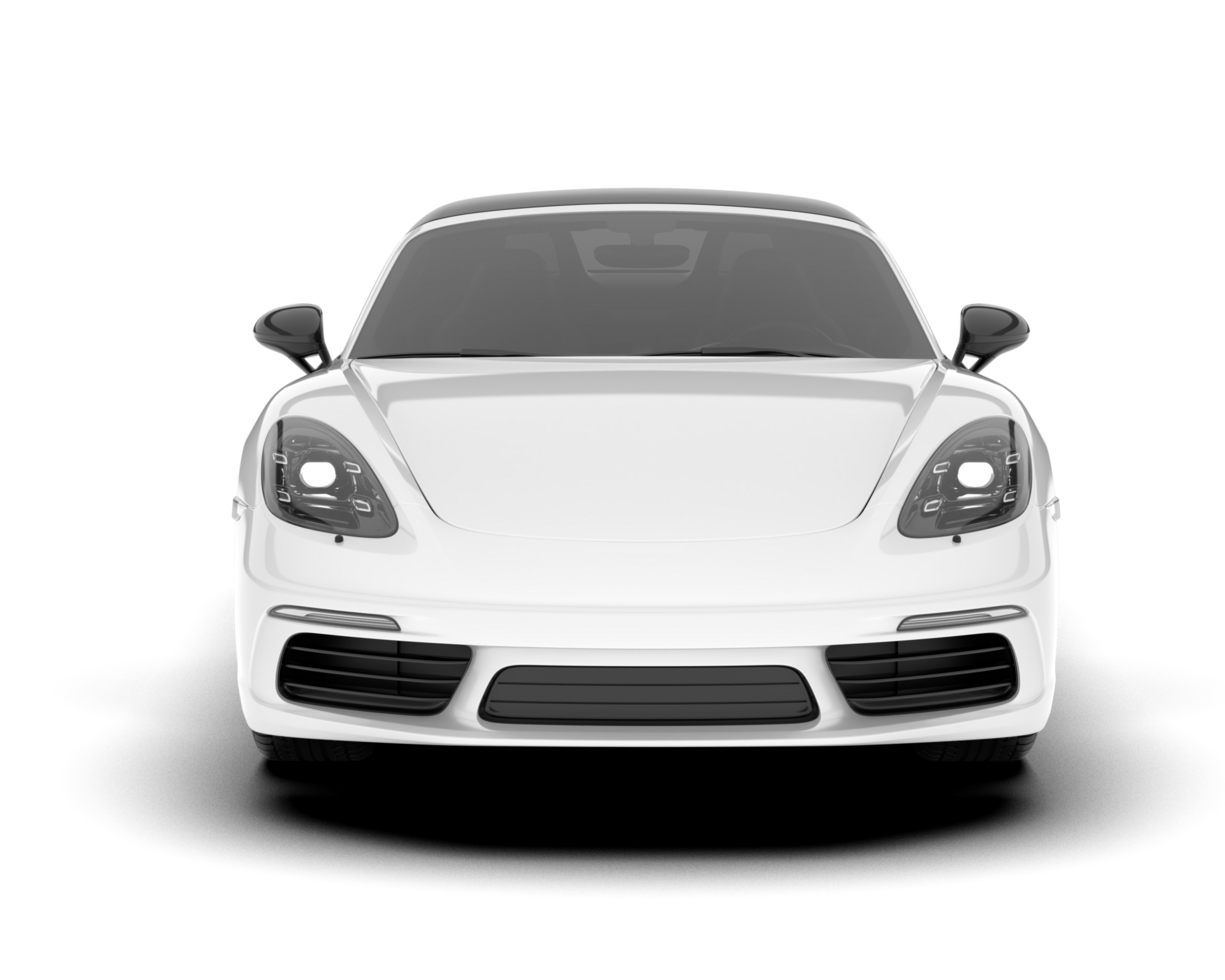 White sport car on transparent background. 3d rendering - illustration png