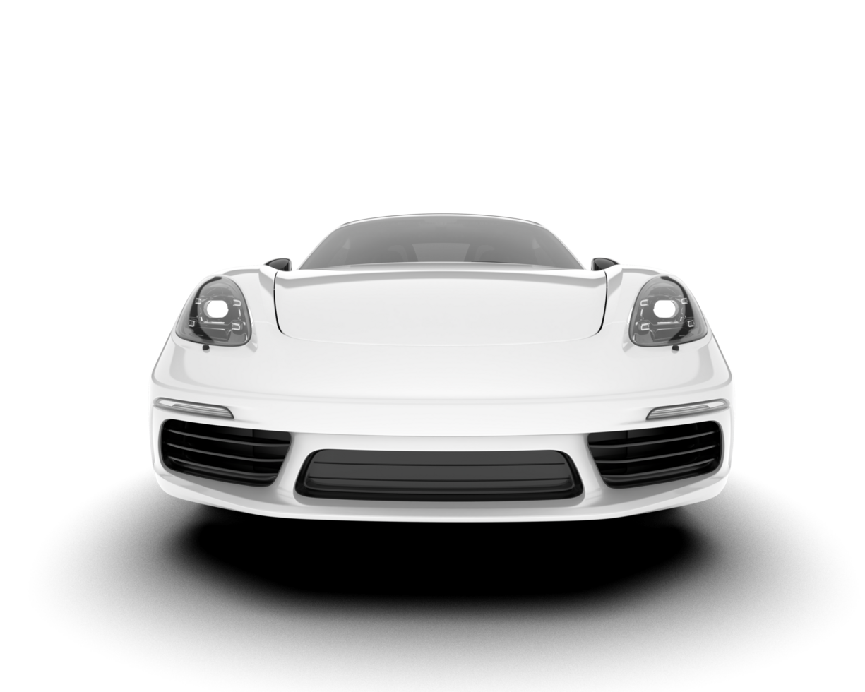 White sport car on transparent background. 3d rendering - illustration png