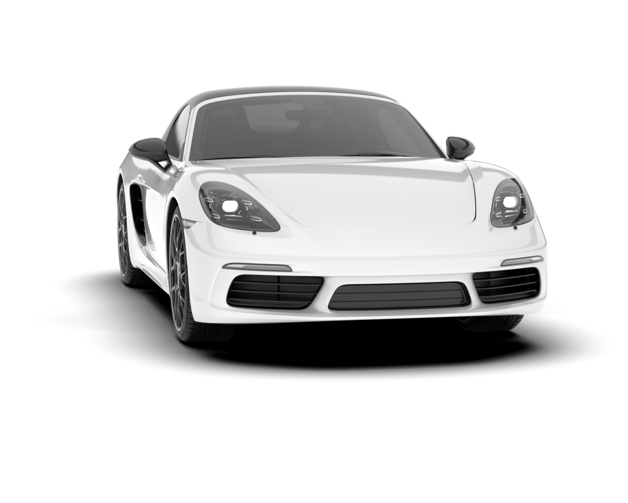 White sport car on transparent background. 3d rendering - illustration png