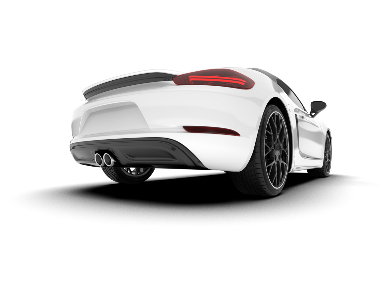 White sport car on transparent background. 3d rendering - illustration png
