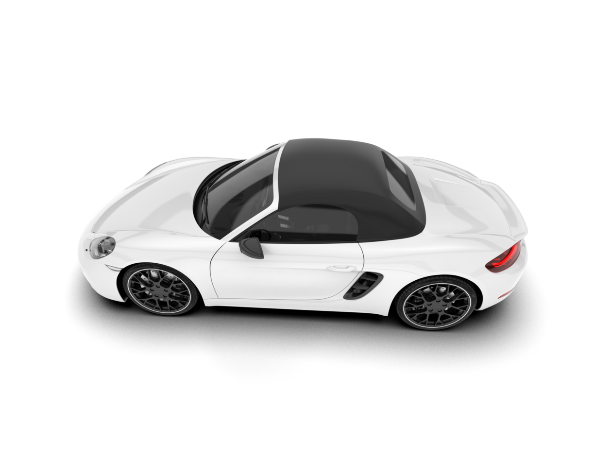 White sport car on transparent background. 3d rendering - illustration png