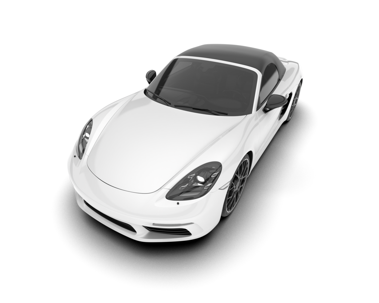 White sport car on transparent background. 3d rendering - illustration png