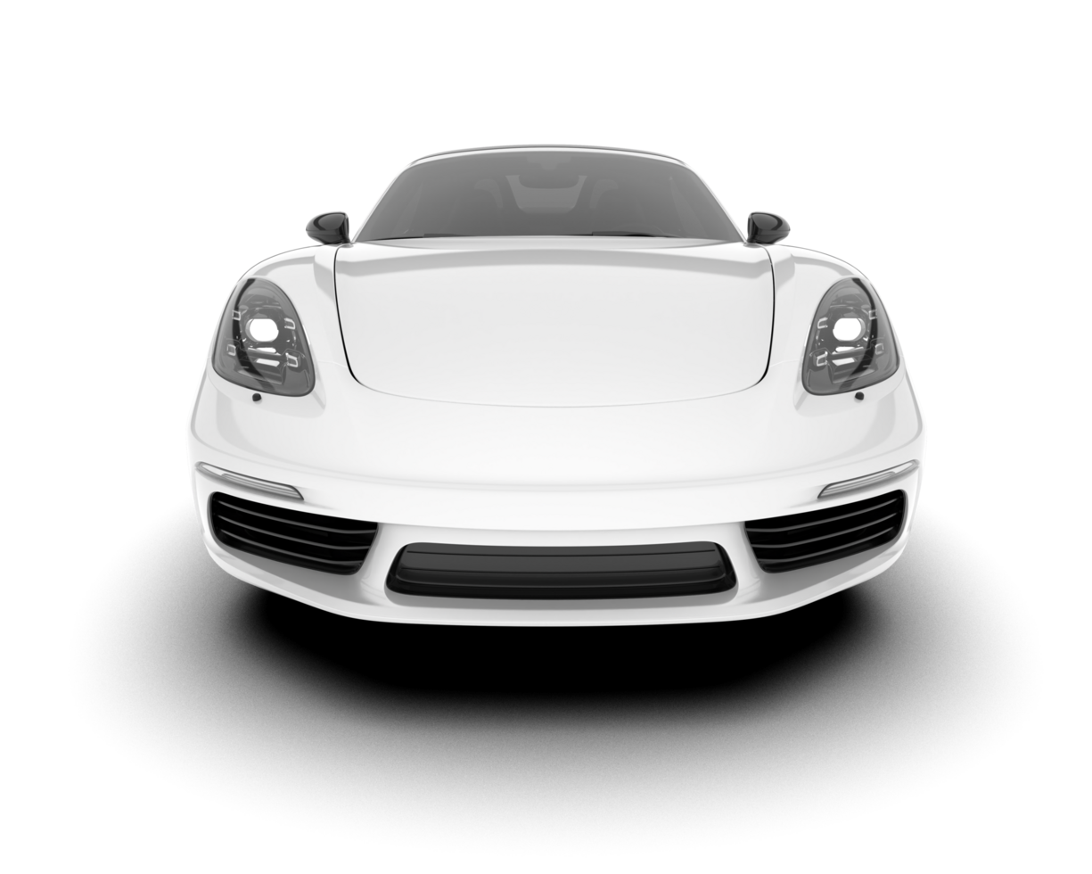 White sport car on transparent background. 3d rendering - illustration png