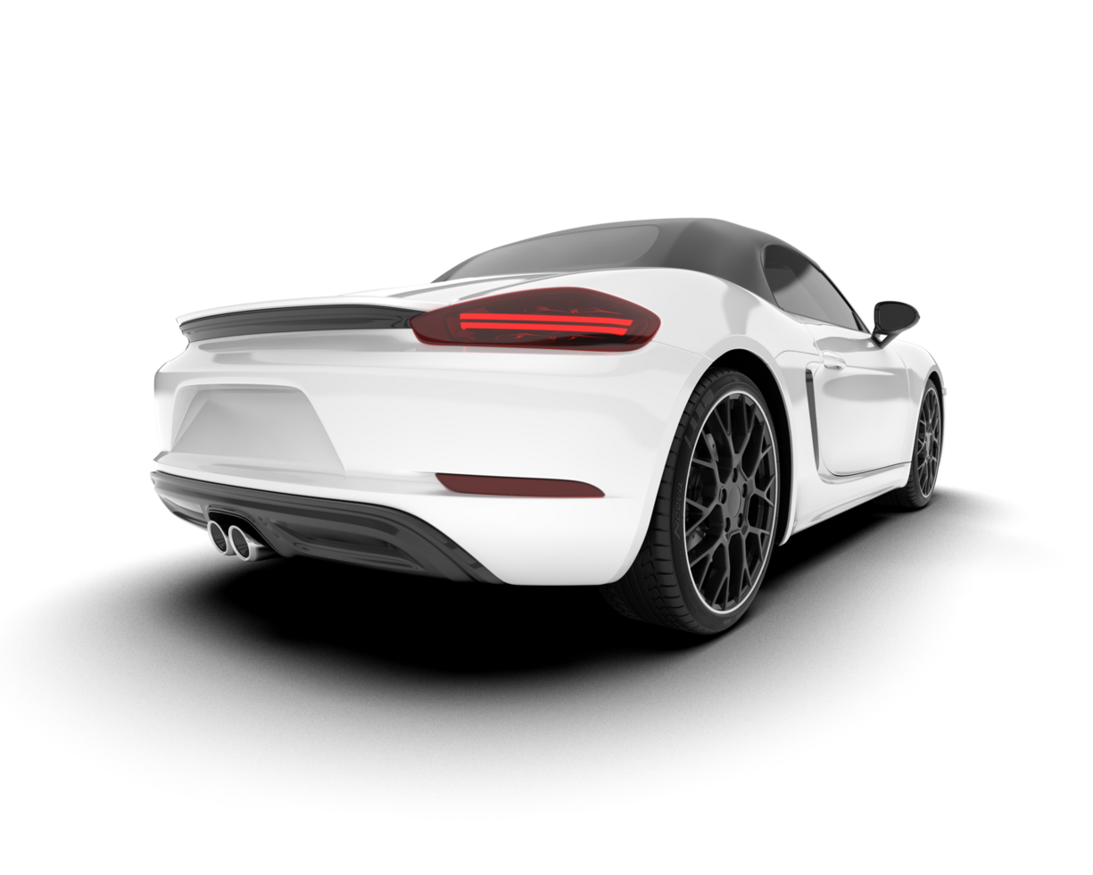 White sport car on transparent background. 3d rendering - illustration png