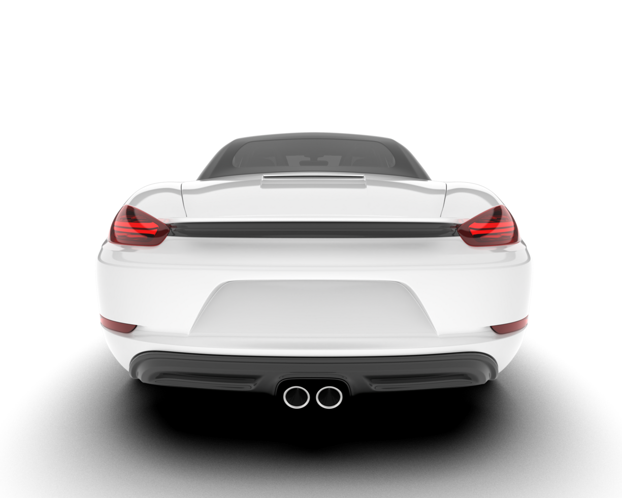 White sport car on transparent background. 3d rendering - illustration png