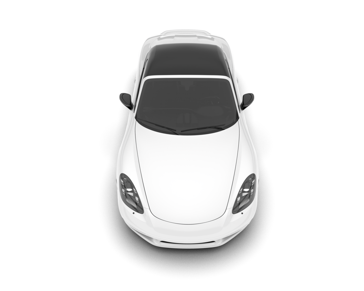 White sport car on transparent background. 3d rendering - illustration png