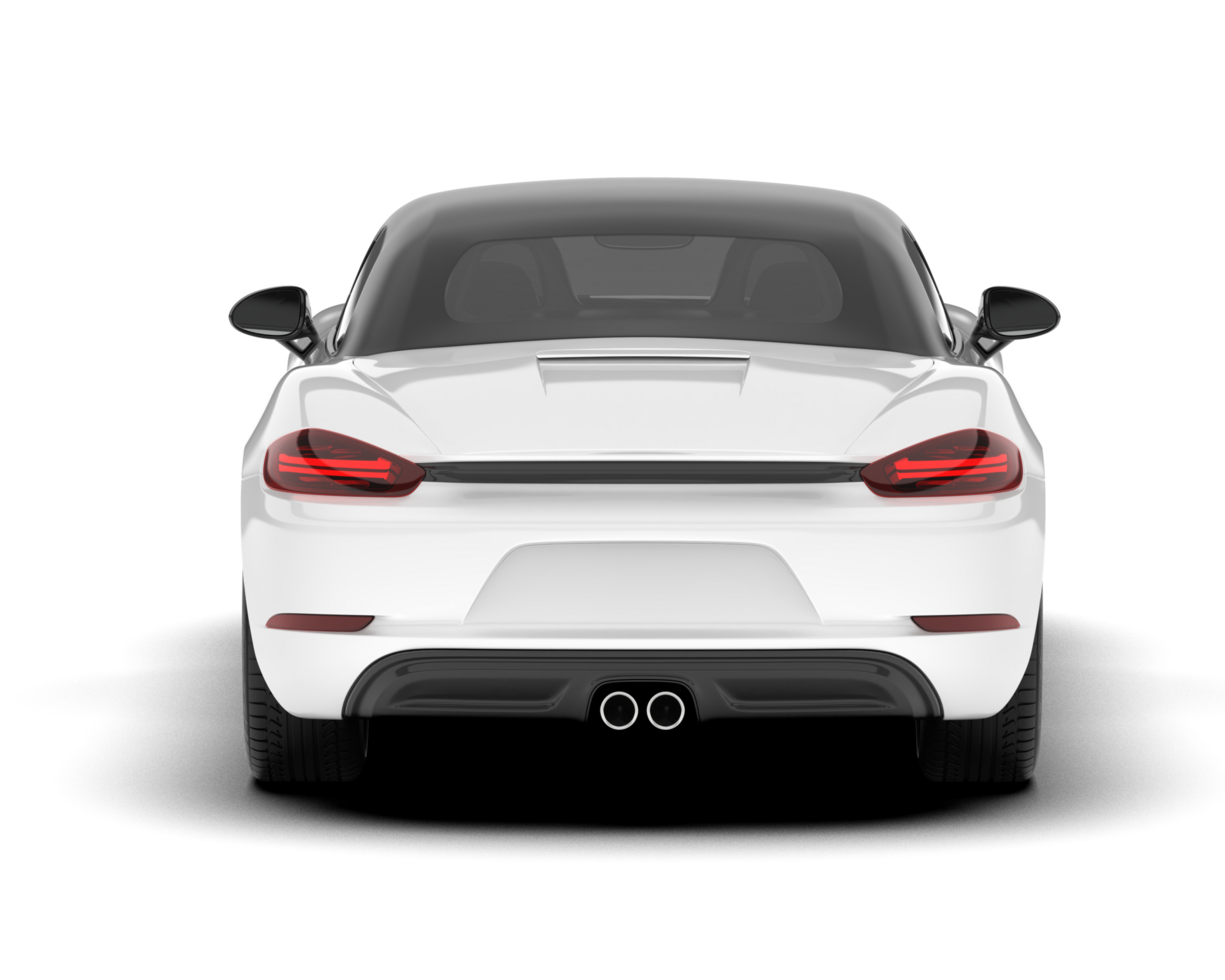 White sport car on transparent background. 3d rendering - illustration png