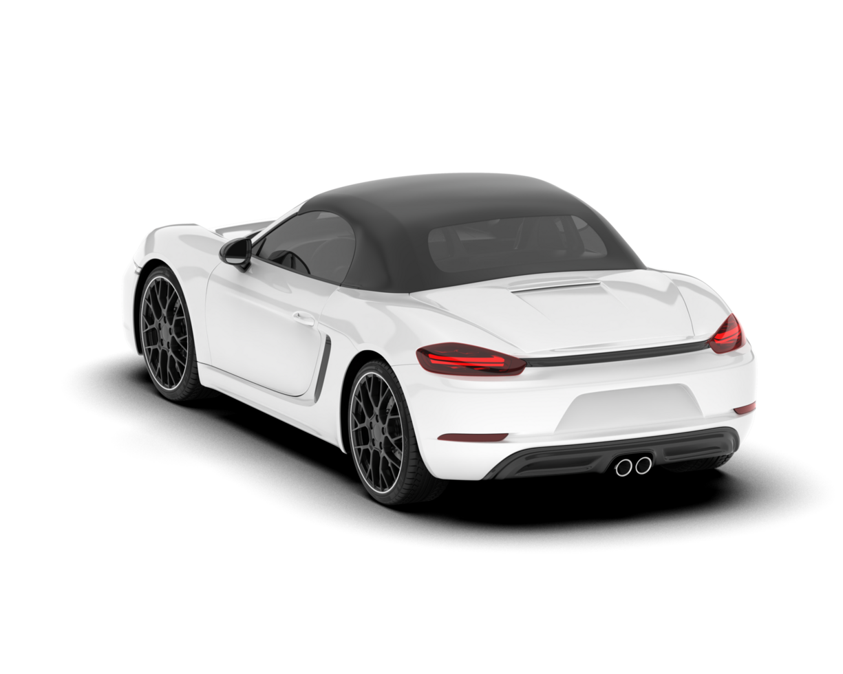 White sport car on transparent background. 3d rendering - illustration png