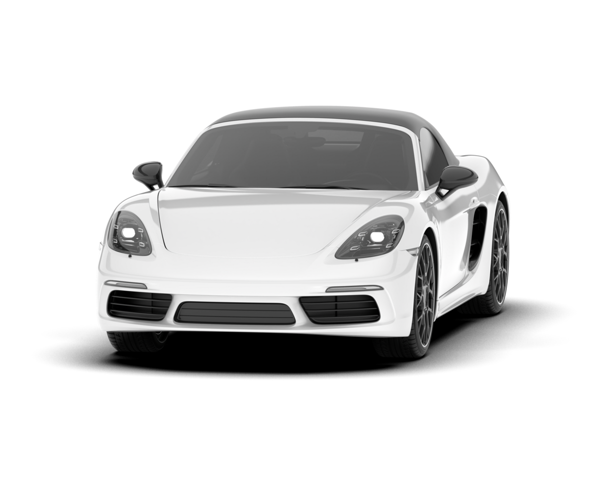 White sport car on transparent background. 3d rendering - illustration png