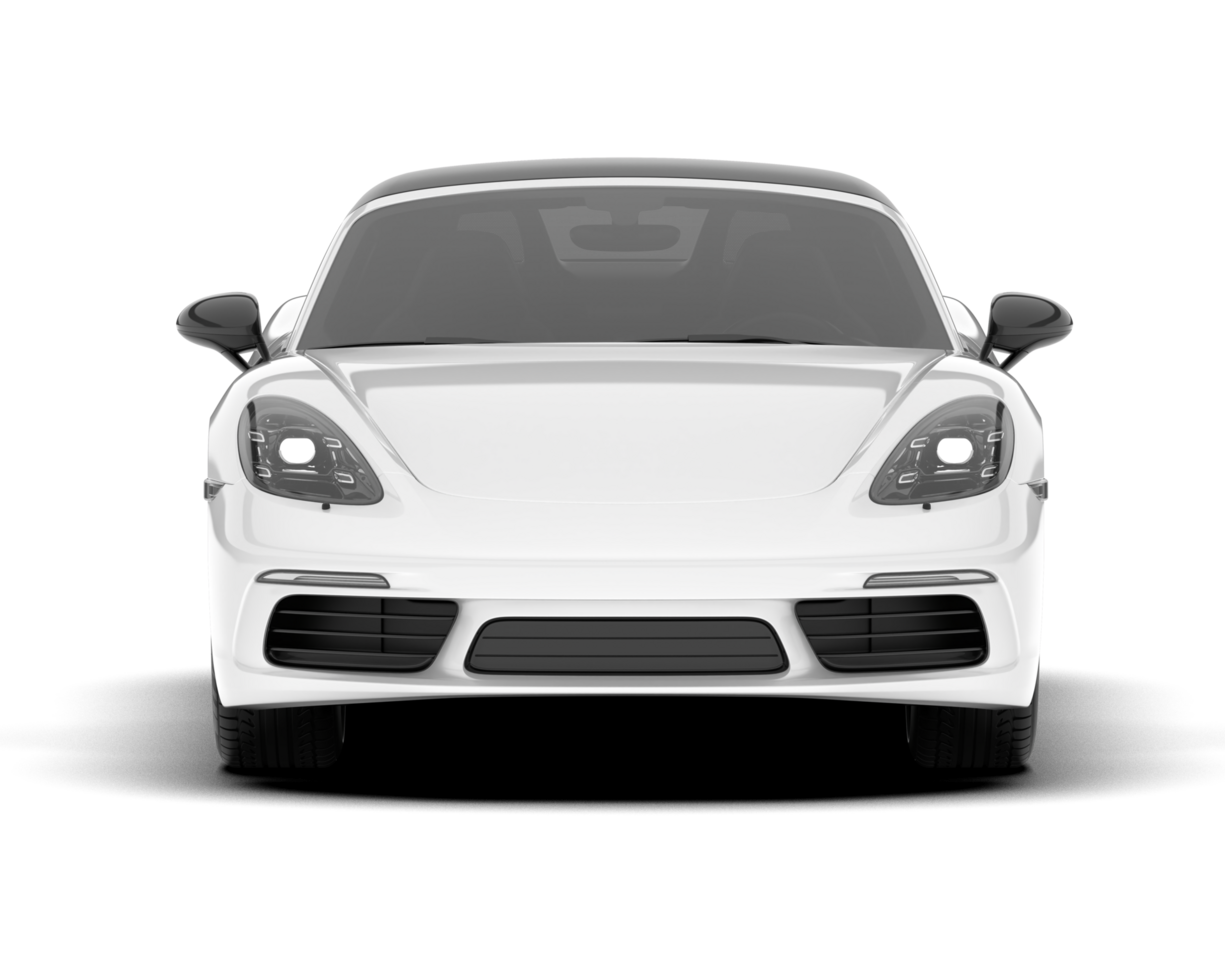 White sport car on transparent background. 3d rendering - illustration png