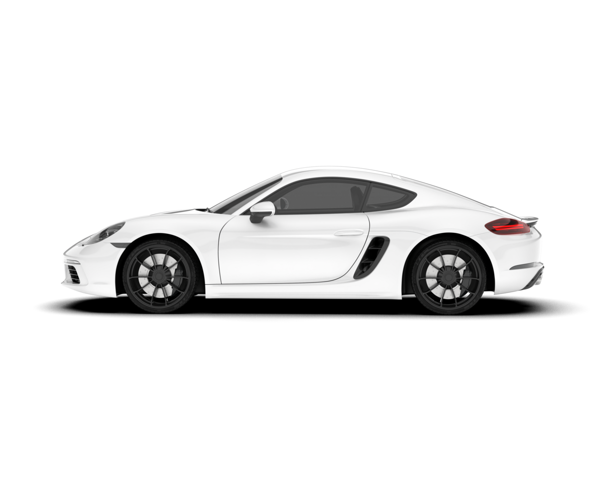 White sport car on transparent background. 3d rendering - illustration png