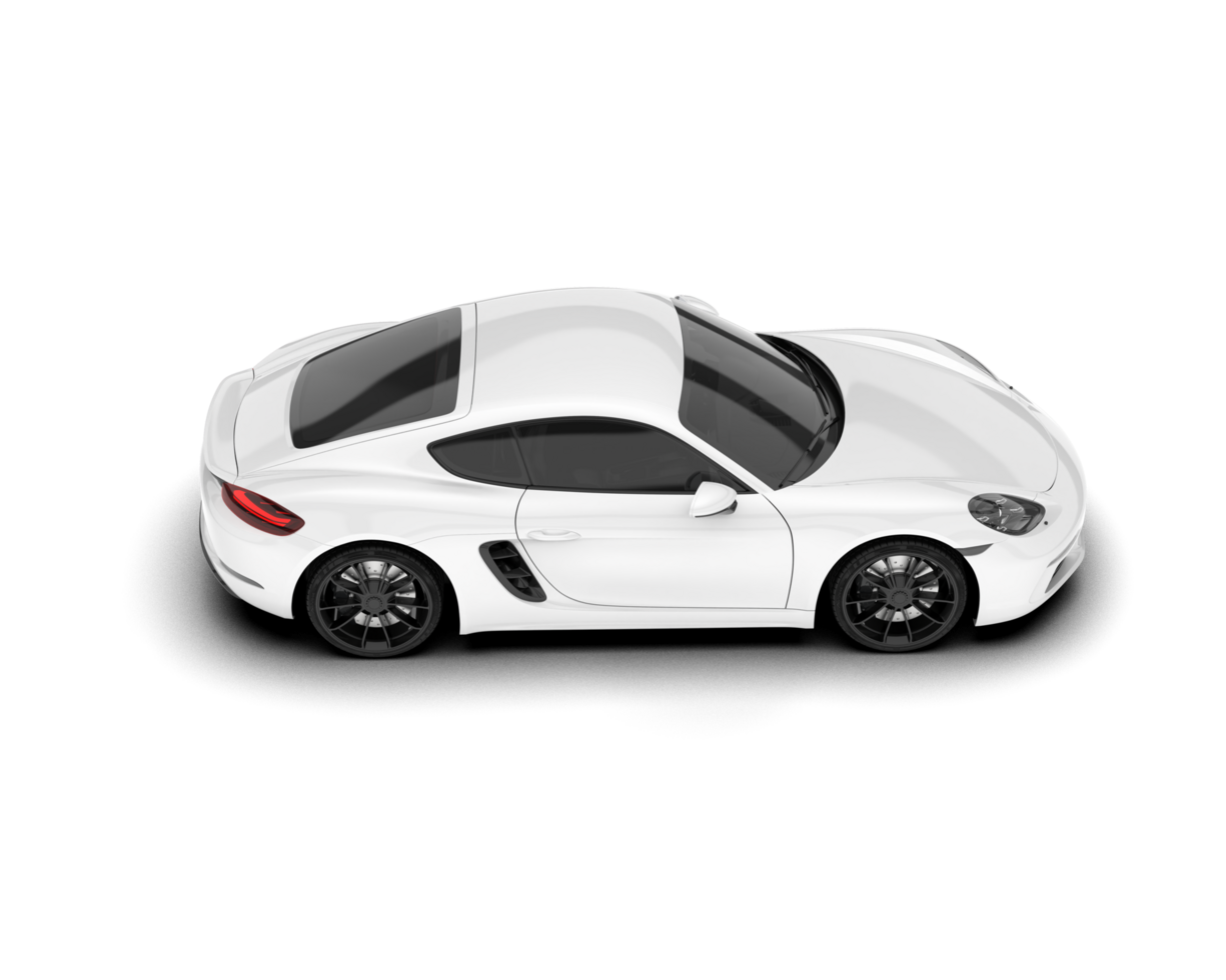 White sport car on transparent background. 3d rendering - illustration png