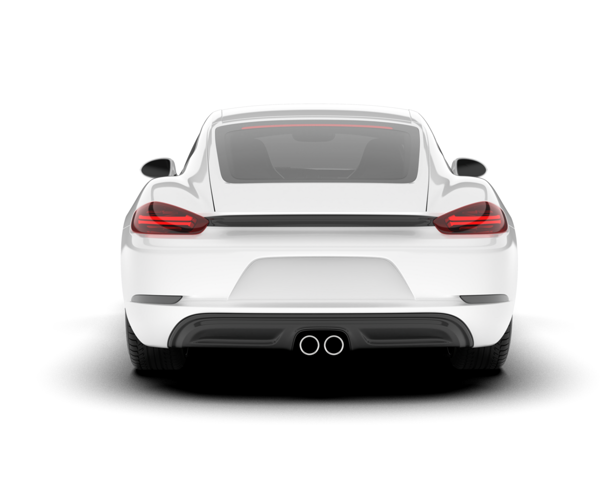 White sport car on transparent background. 3d rendering - illustration png