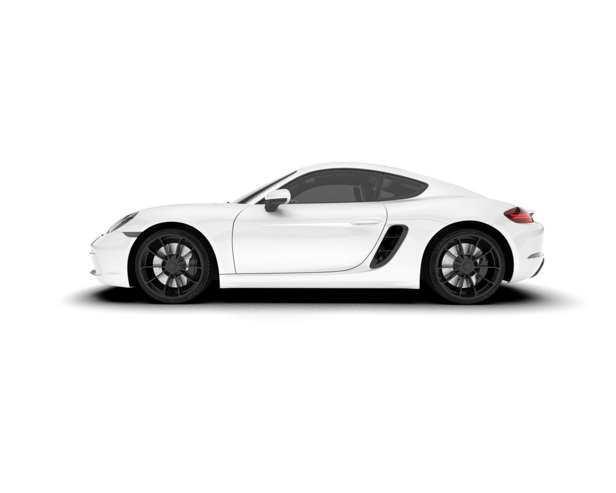 White sport car on transparent background. 3d rendering - illustration png
