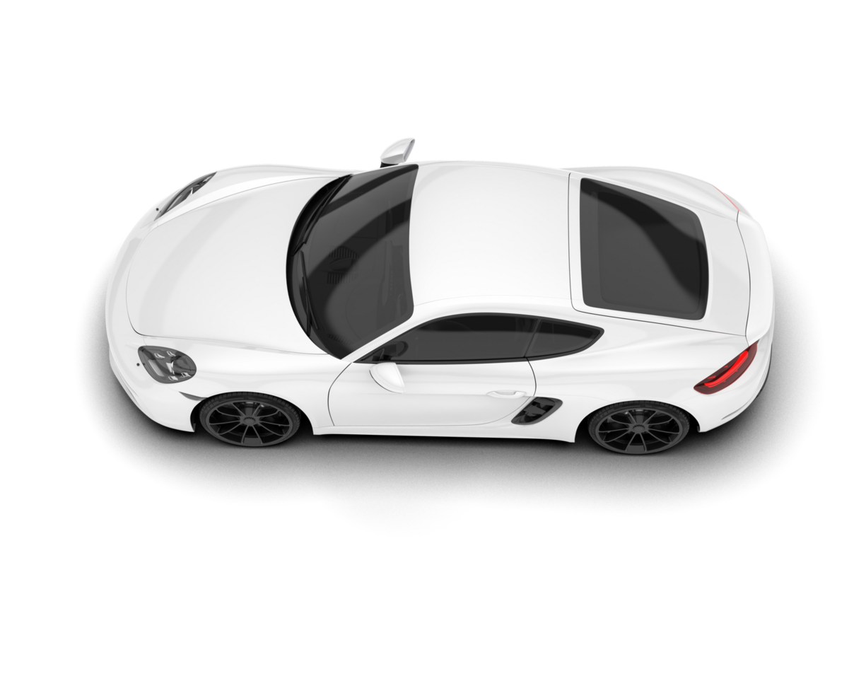White sport car on transparent background. 3d rendering - illustration png